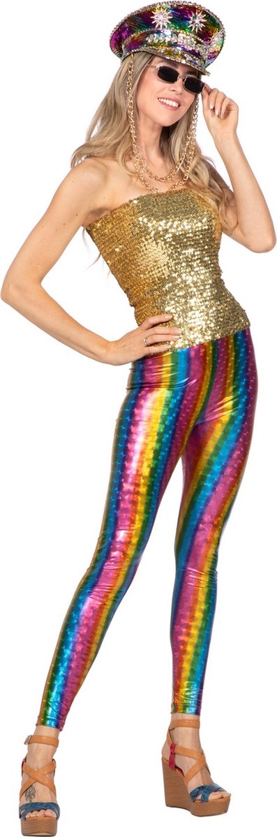 Feesten & Gelegenheden Kostuum | Rainbow Dance Festival Legging Vrouw | Maat 40 | Carnaval kostuum | Verkleedkleding